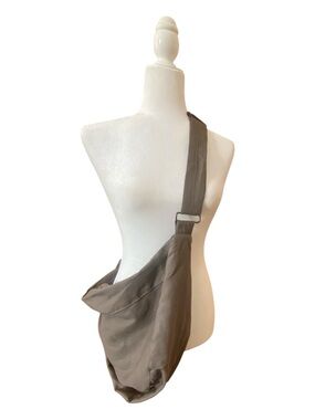 Minimalist Taupe Gray Slouchy Crossbody Hobo Bag Adjustable Strap Shoulder Bag